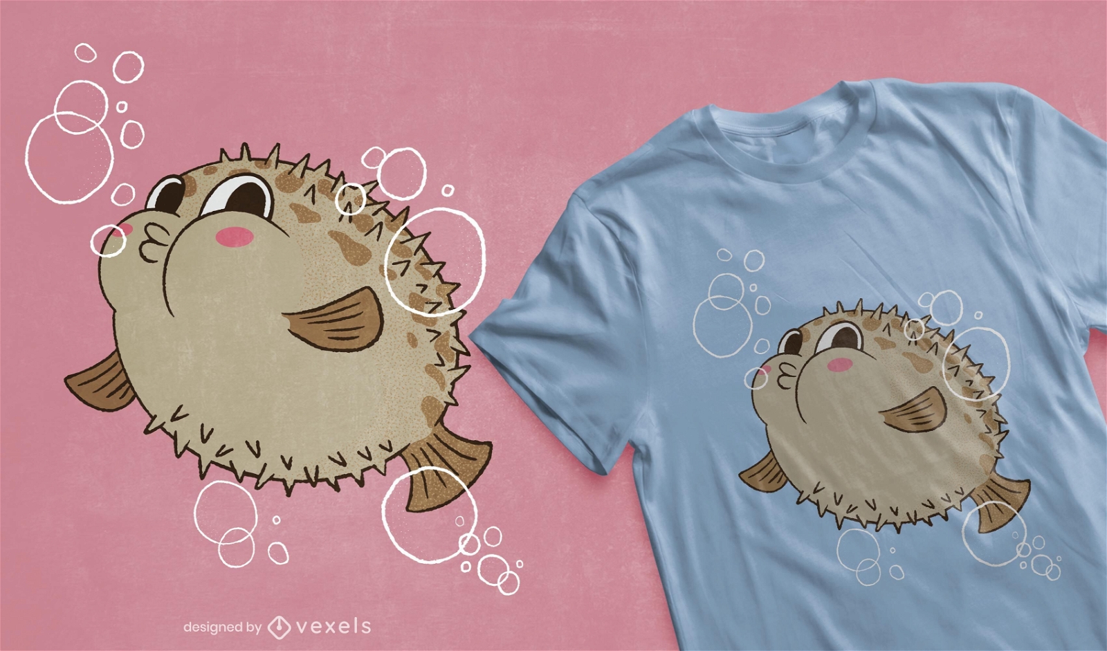 Cute blowfish t-shirt design
