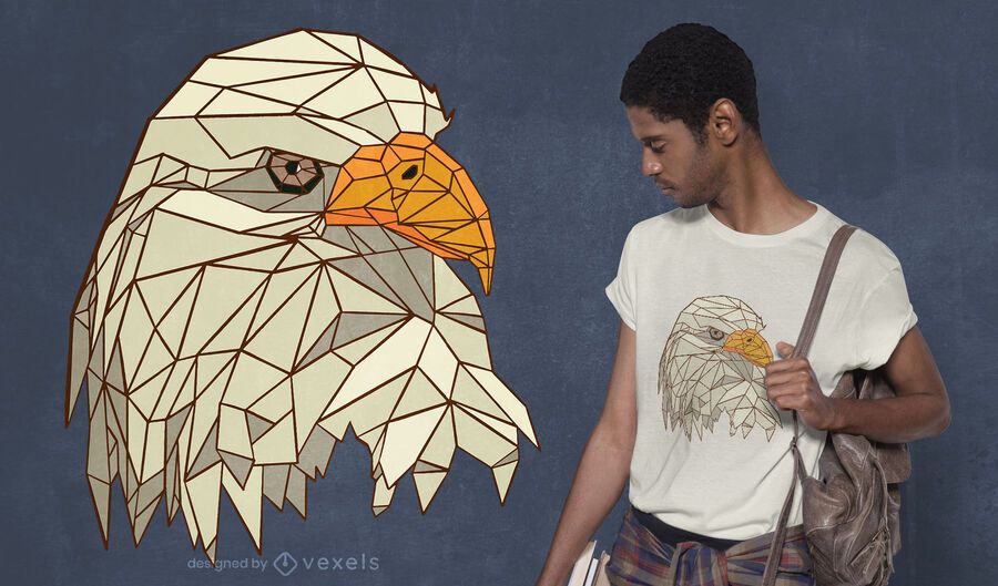 Design de t-shirt baixo poli águia Design de t-shirt baixo poli águia