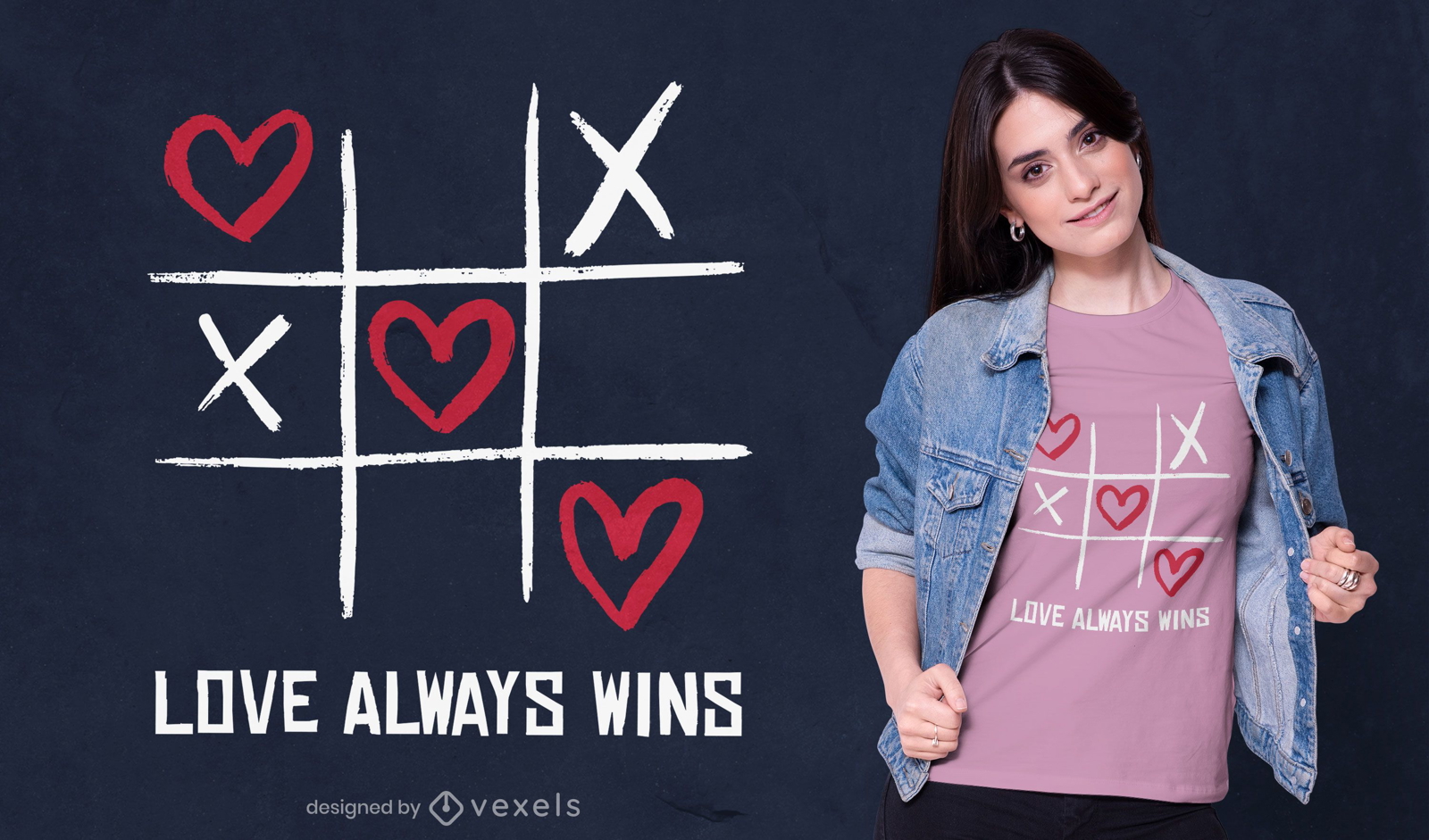 El amor siempre gana diseño de camiseta.