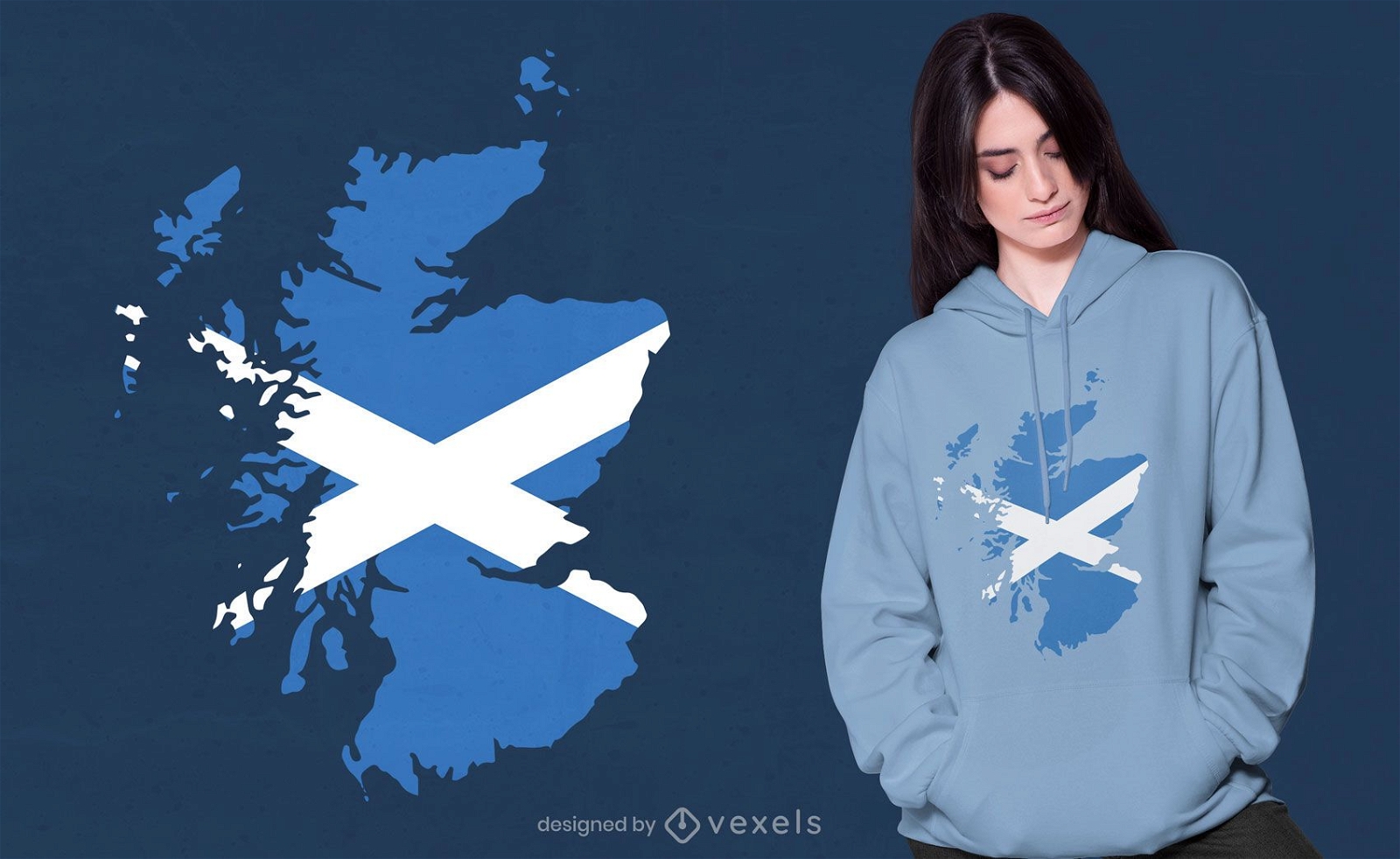 Diseño de camiseta de mapa de Escocia