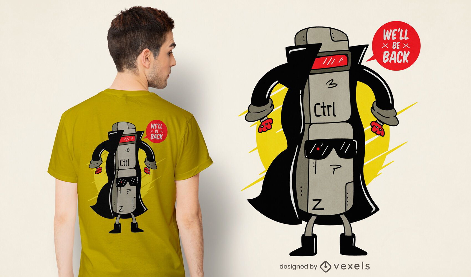 Ctrl z cyborg t-shirt design