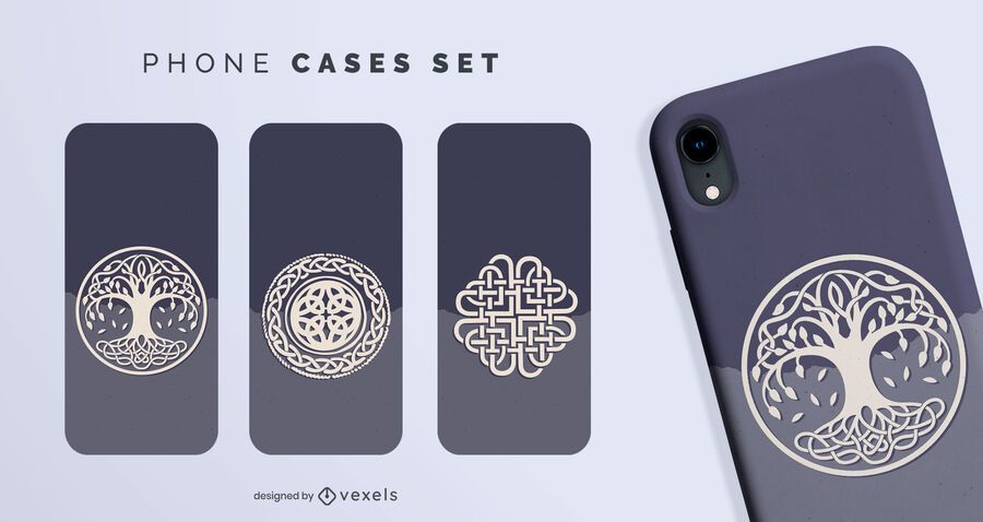 Conjunto de fundas de teléfono con símbolos nórdicos Conjunto de fundas de teléfono con símbolos nórdicos