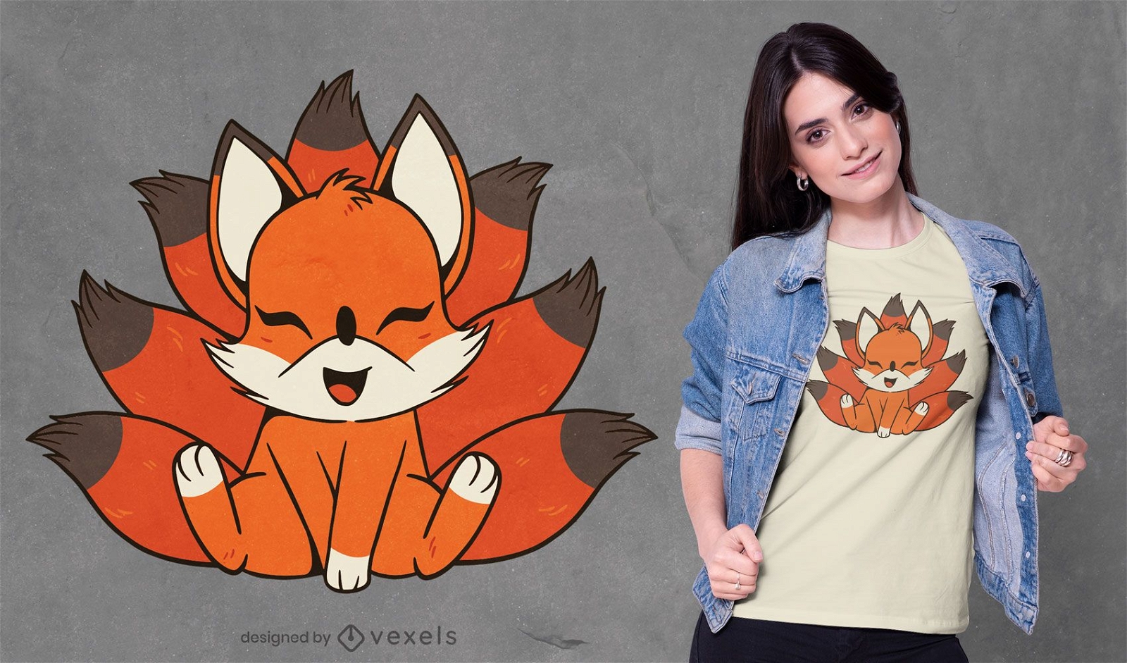 Kitsune creature t-shirt design