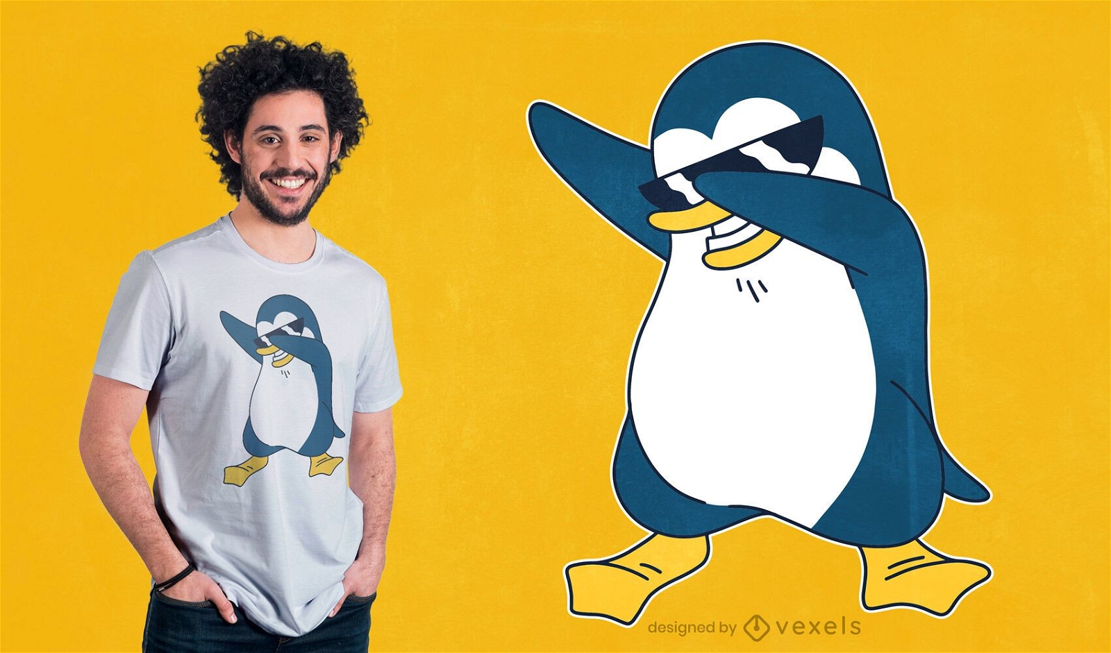 Diseño de camiseta de pingüino dabbing