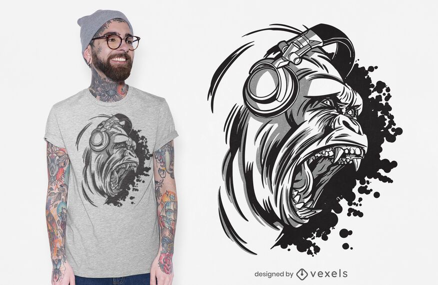 Design de camisetas Dj gorilla Design de camisetas Dj gorilla