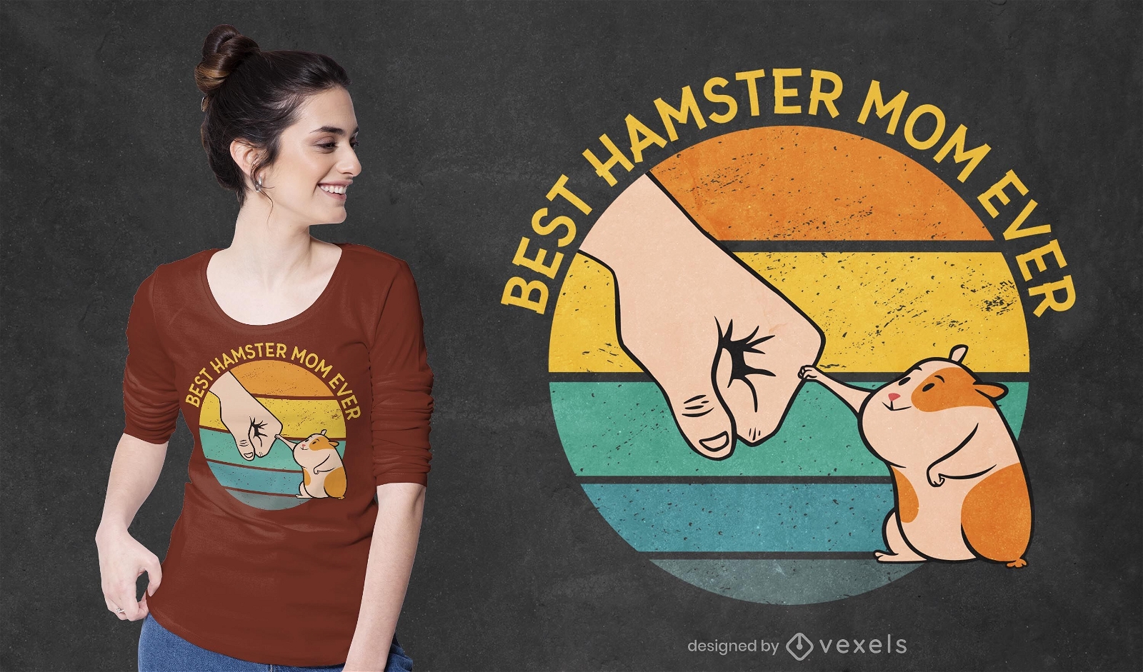 Design de t-shirt mãe hamster