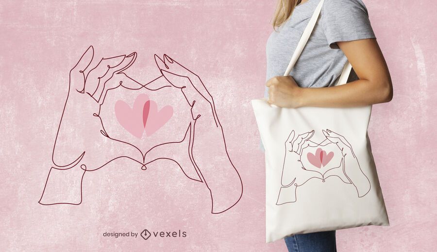 Hands heart tote bag design Hands heart tote bag design