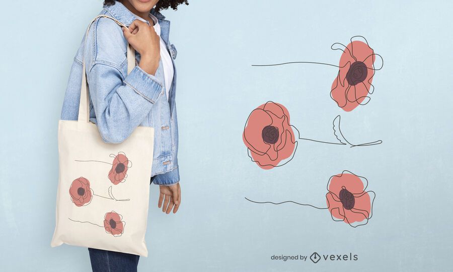 Abstract flowers tote bag design Abstract flowers tote bag design