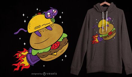 Taco cat burger t-shirt design Taco cat burger t-shirt design
