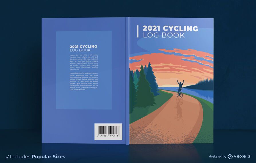 Diseño de portada de libro de registro de ciclismo 2021 Diseño de portada de libro de registro de ciclismo 2021