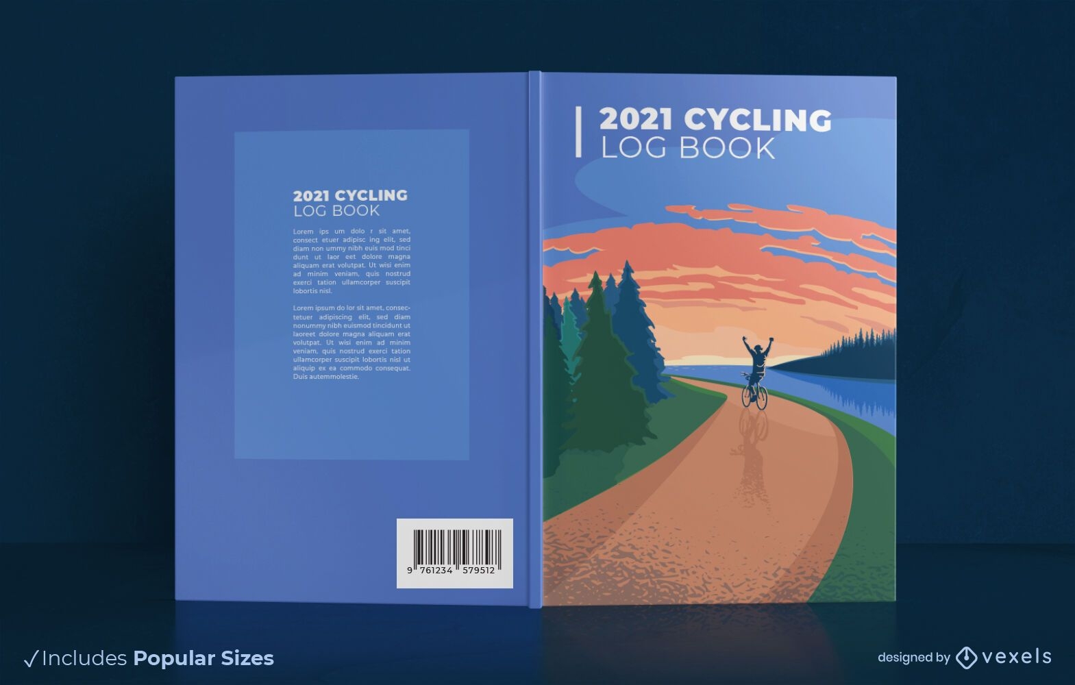 Dise?o de portada de libro de registro de ciclismo 2021