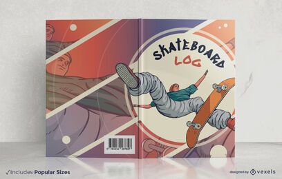 Design da capa do livro de registro de skate