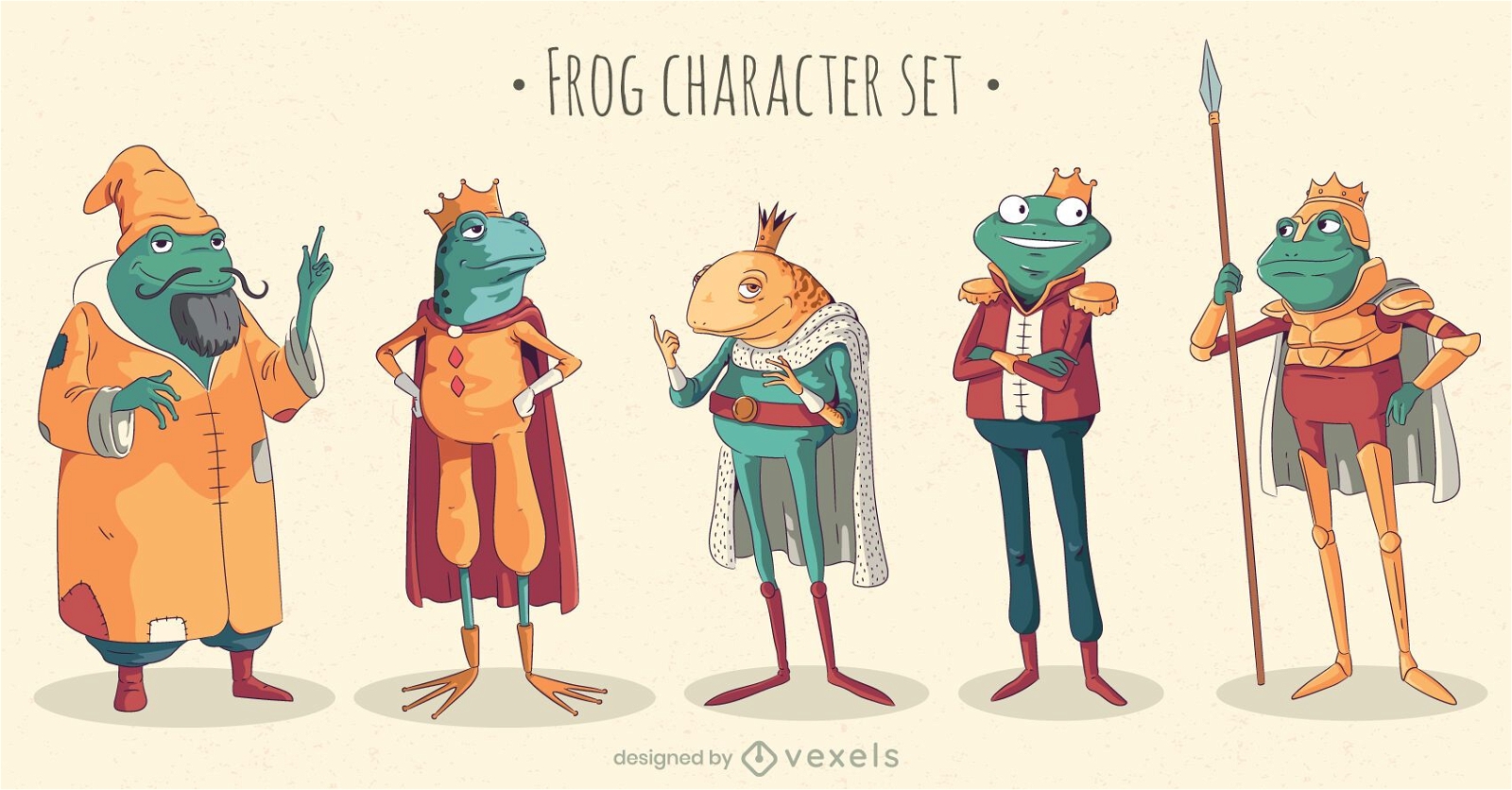 Fairytale frog character set