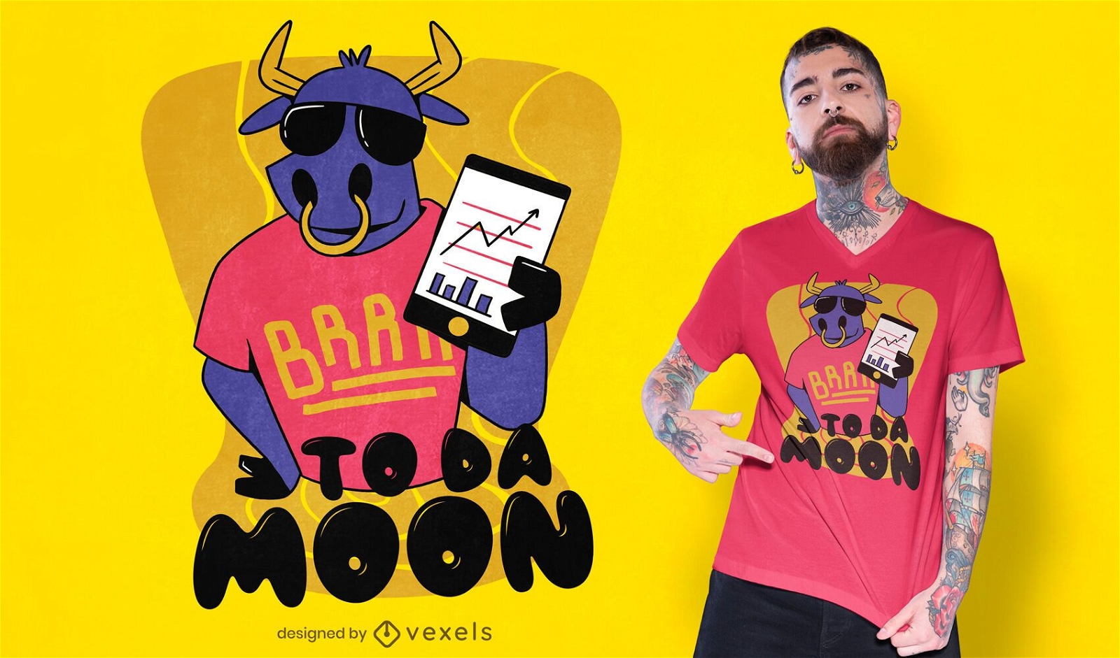 Diseño de camiseta to da moon
