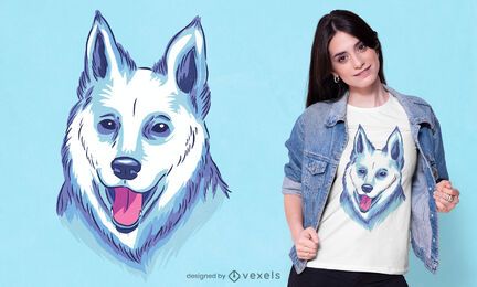 White shepherd t-shirt design