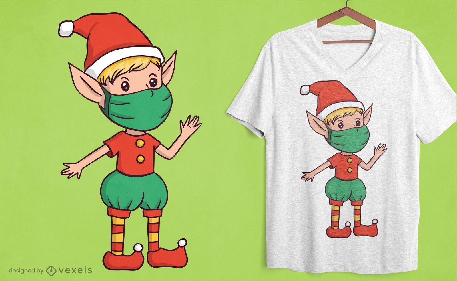 Design de t-shirt de máscara facial elfo