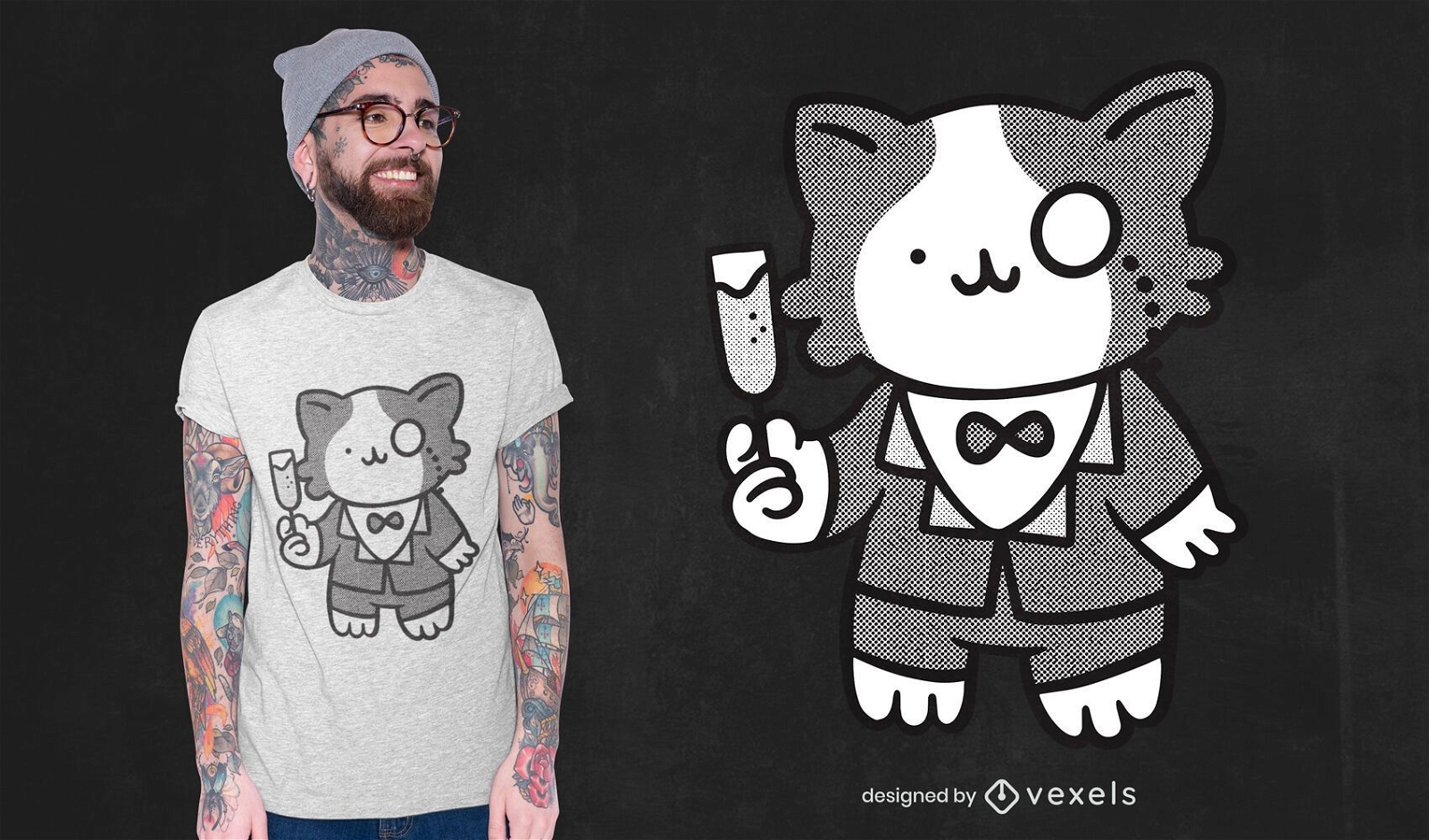 Tux cat t-shirt design