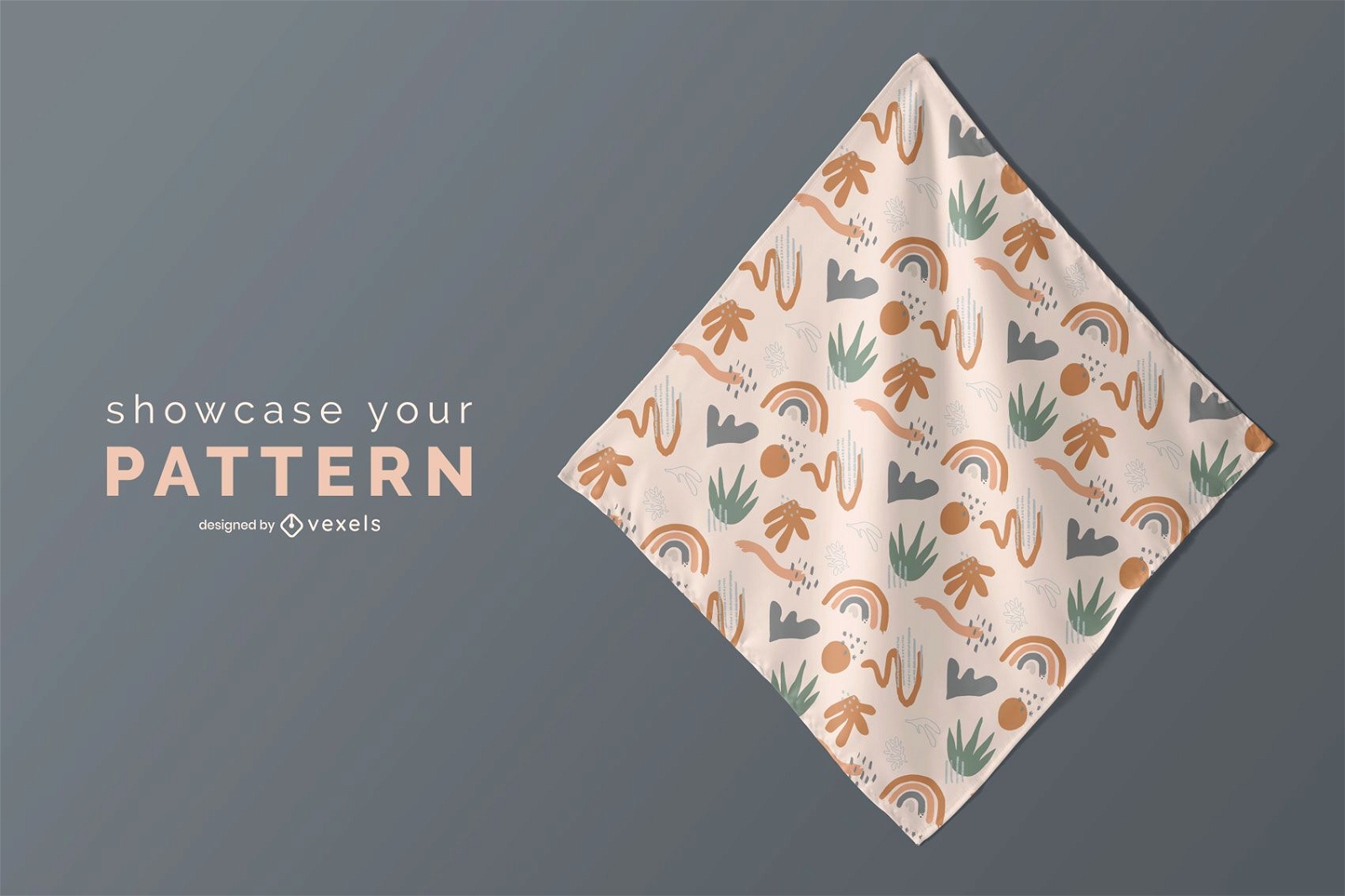 Pattern handkerchief mockup design