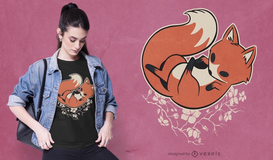 Diseño de camiseta fox sakura Diseño de camiseta fox sakura