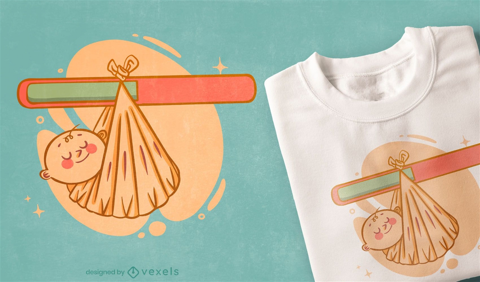 Baby wrapped t-shirt design