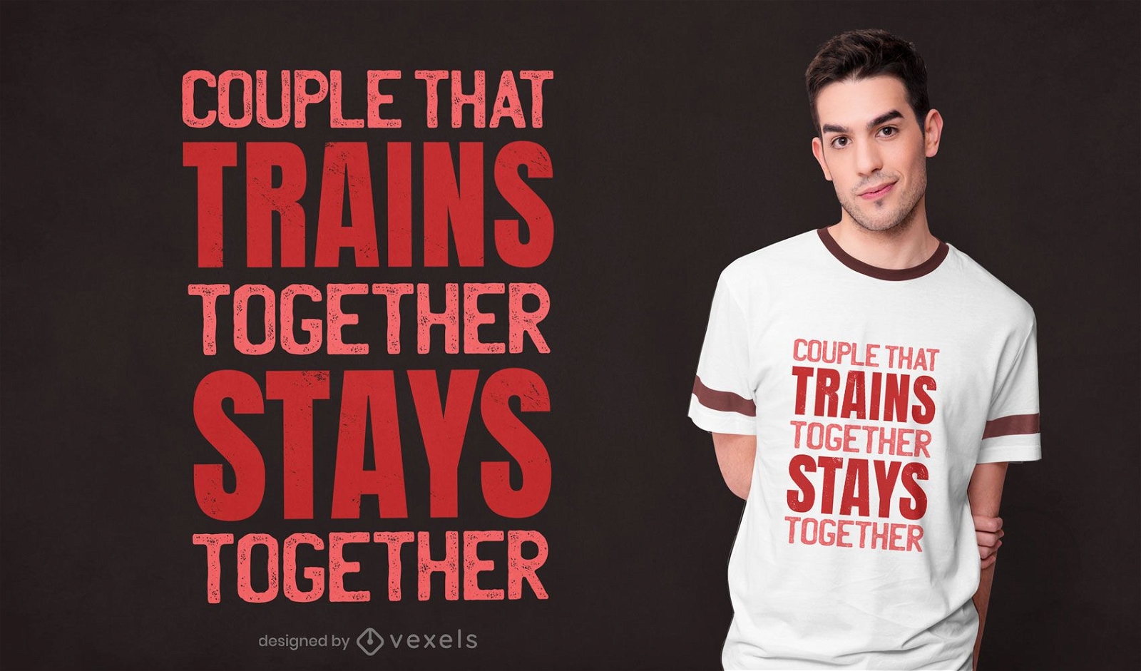 Dise?o de camiseta de entrenamiento de pareja.