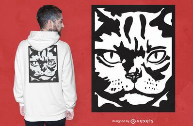 Design sério de camisetas para gatos