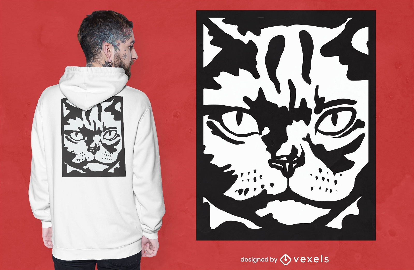 Ernstes Katzen-T-Shirt Design