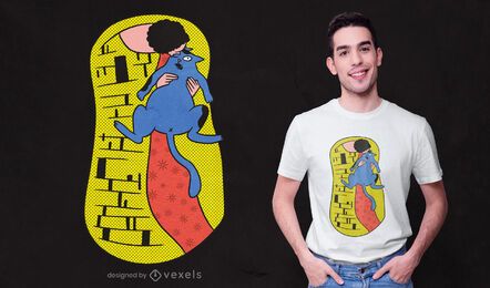 El diseño de la camiseta de la parodia del beso El diseño de la camiseta de la parodia del beso