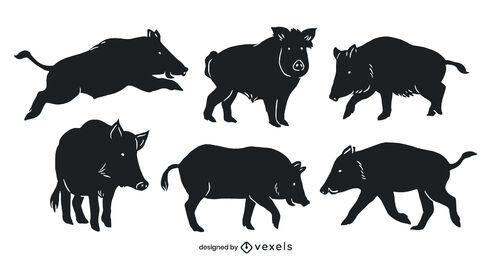 Wildschwein ausgeschnittenes Set