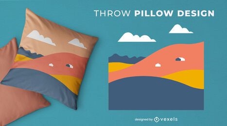 Diseño de almohada de tiro de montañas abstractas