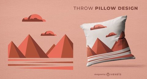 Diseño de almohada de tiro de montañas geométricas