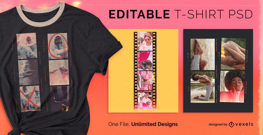 Film scalable t-shirt psd Film scalable t-shirt psd
