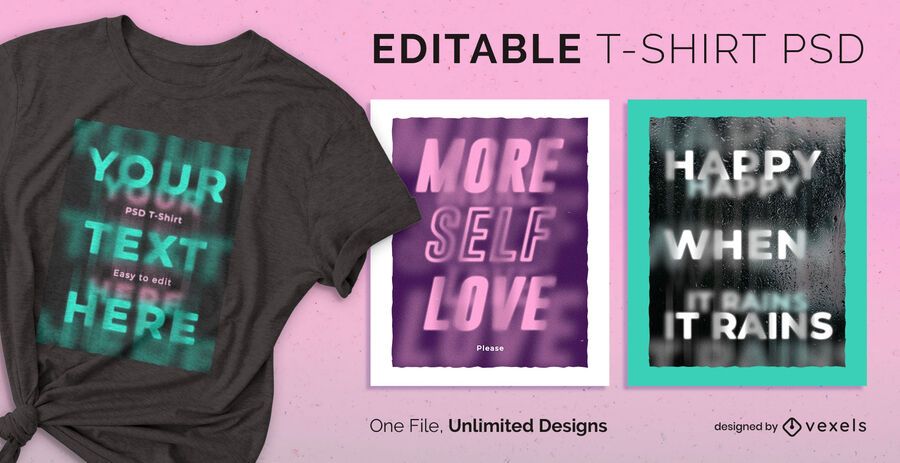 Blurred text scalable t-shirt psd Blurred text scalable t-shirt psd