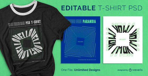 Digitales quadratisches skalierbares T-Shirt psd