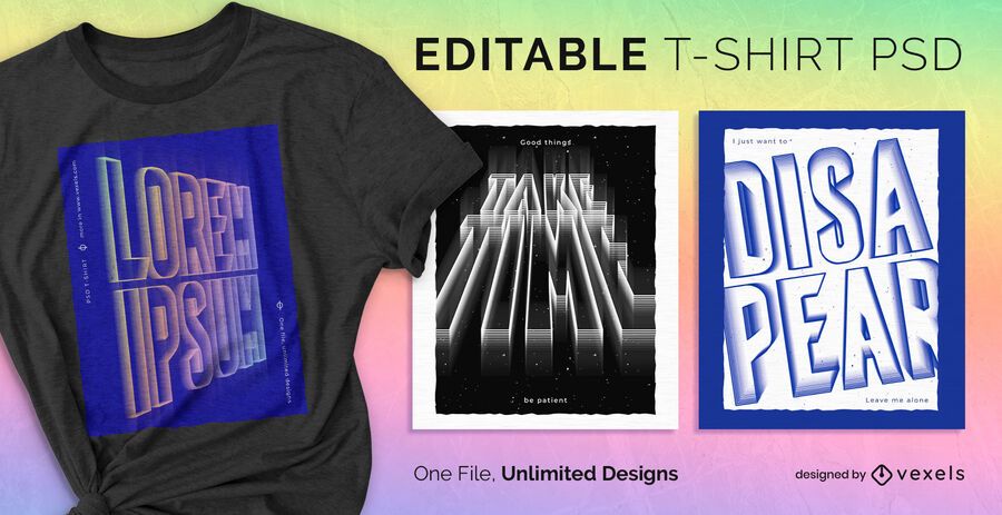 Embossed text scalable t-shirt psd Embossed text scalable t-shirt psd