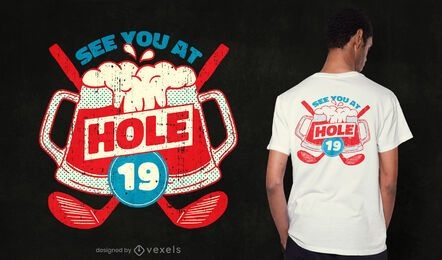 Diseño de camiseta de golf del hoyo 19
