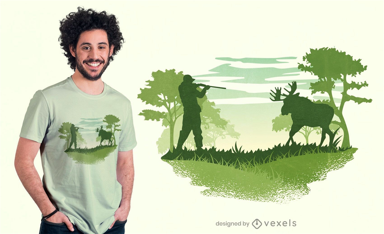 Moose hunting t-shirt design