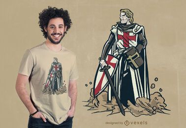 Design de camiseta de cavaleiro sério