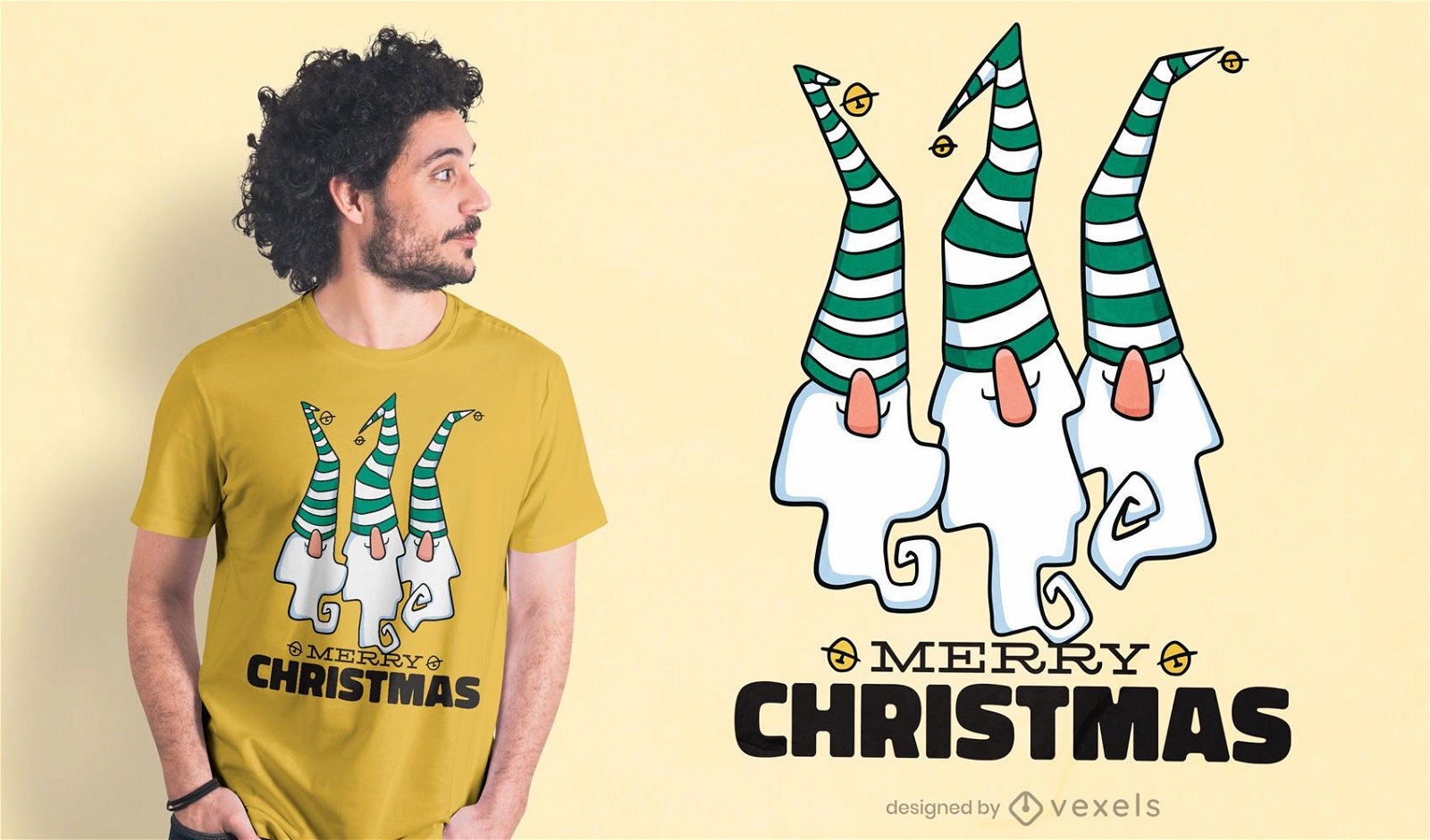 Design de camisetas gnomos Feliz Natal