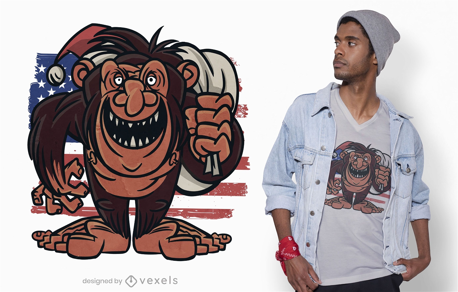 Amerikanischer Bigfoot T-Shirt Design