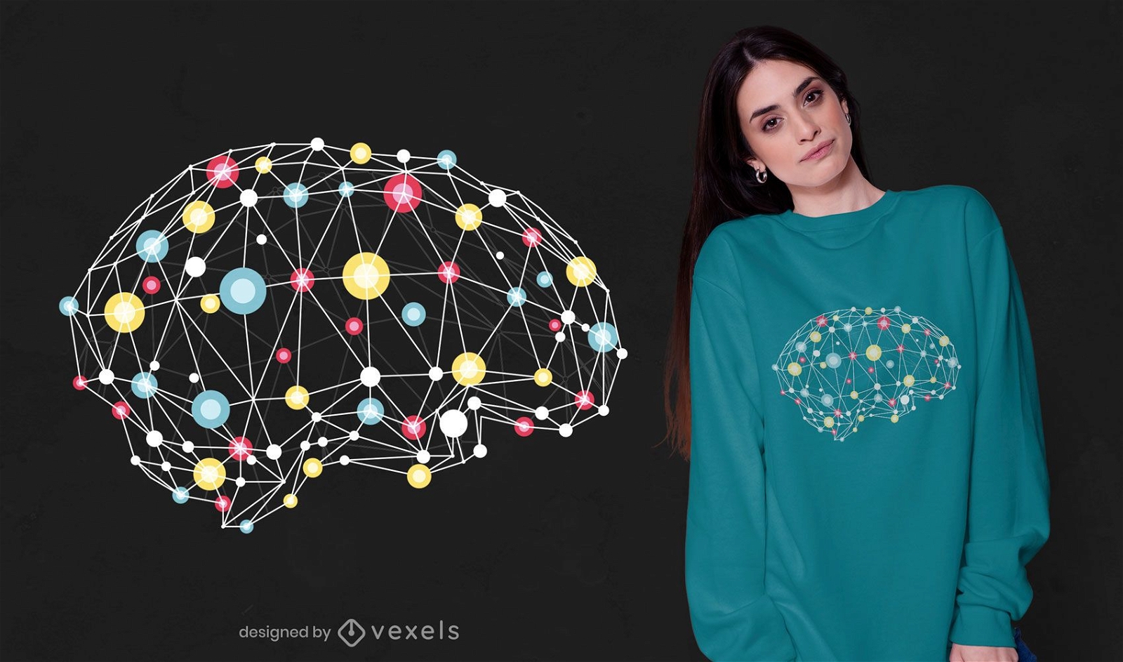 Brain connections t-shirt design