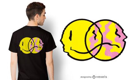 Happy sad emoji t-shirt design Happy sad emoji t-shirt design