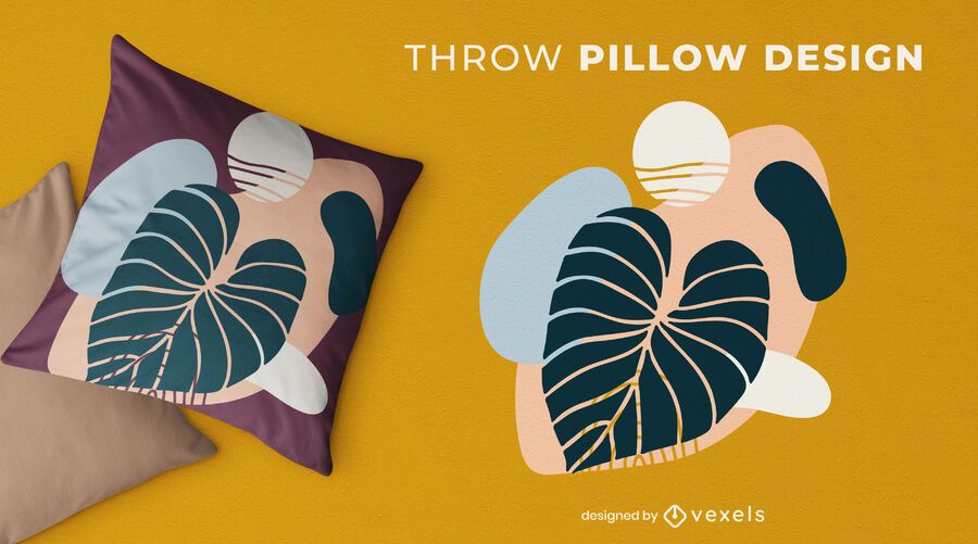 Diseño de almohada de tiro abstracto de hoja Diseño de almohada de tiro abstracto de hoja