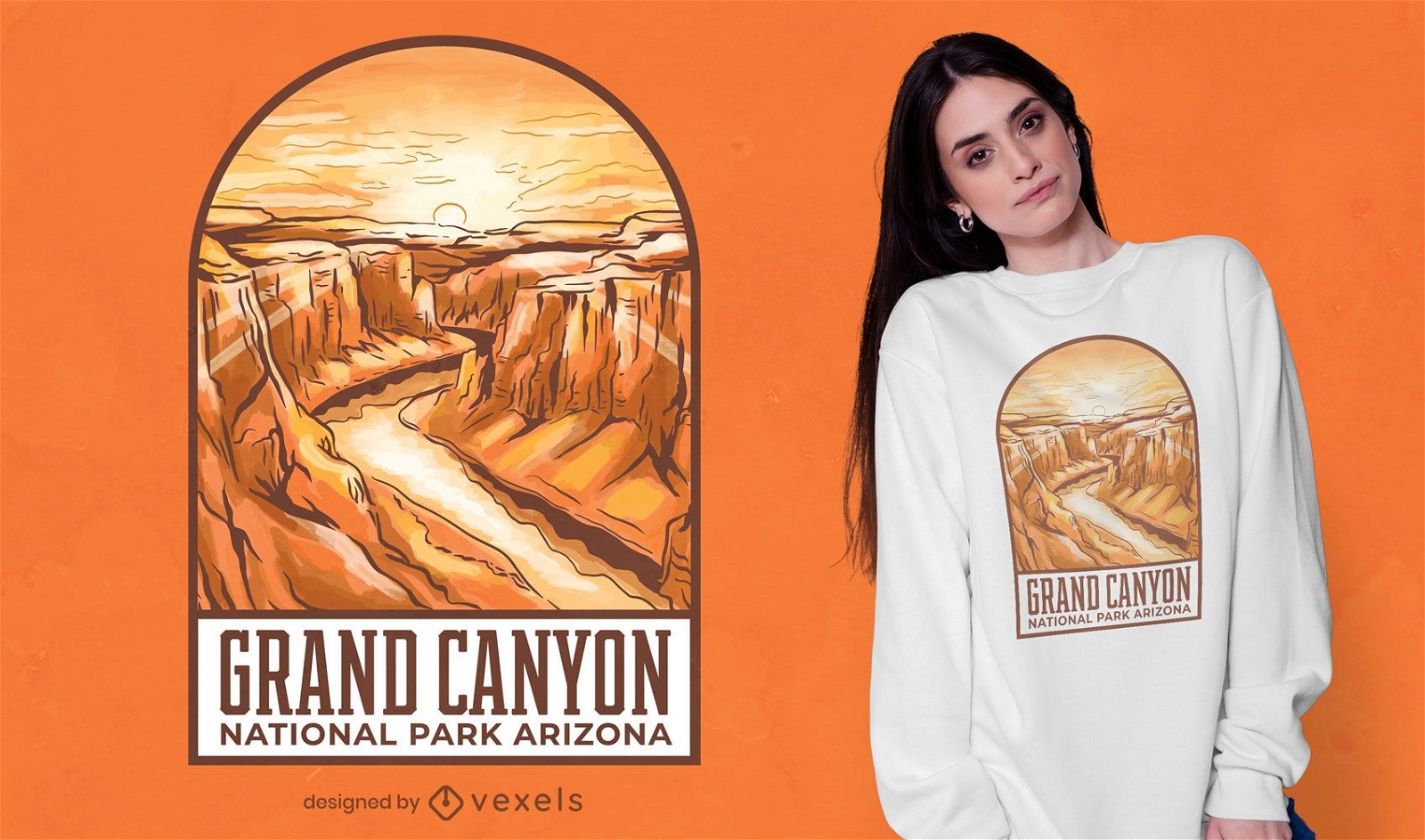 Desenho de t-shirt com ilustra??o do Grand Canyon