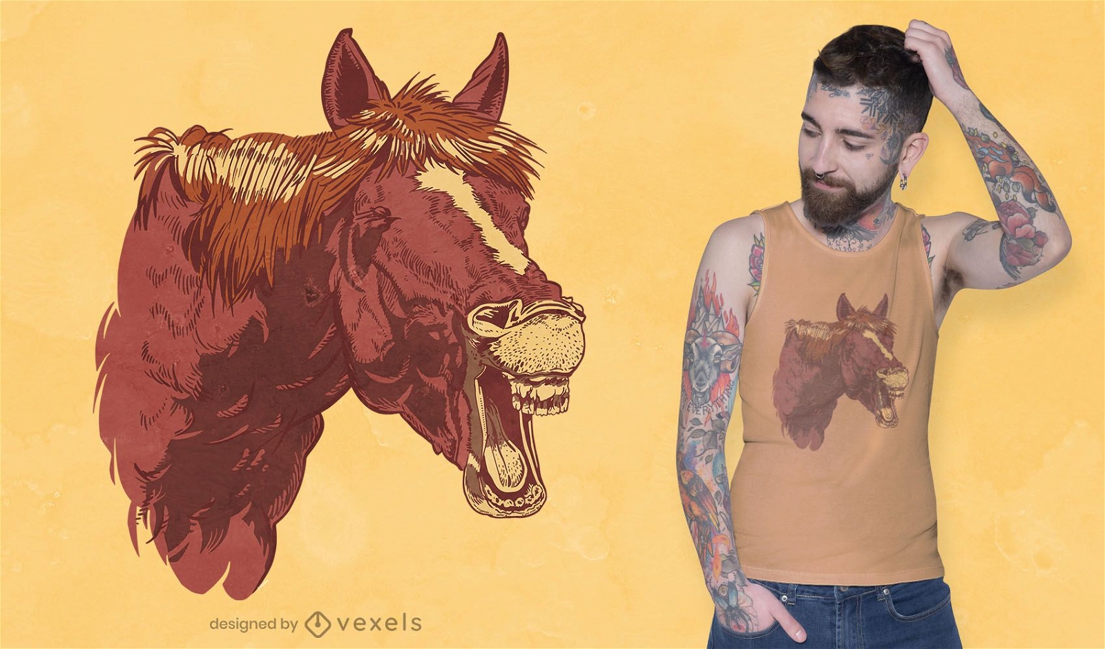 Design de t-shirt Horse neigh