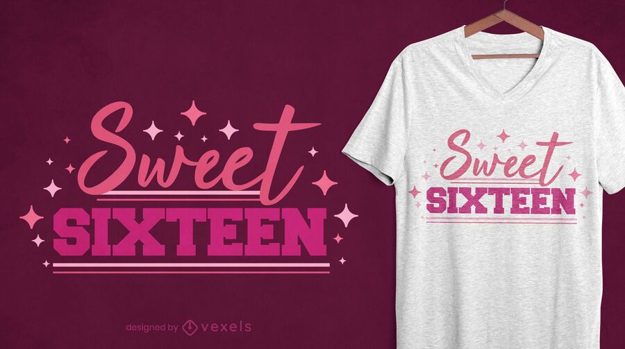 Sweet Sixteen Quote T-shirt Design - Vector Download