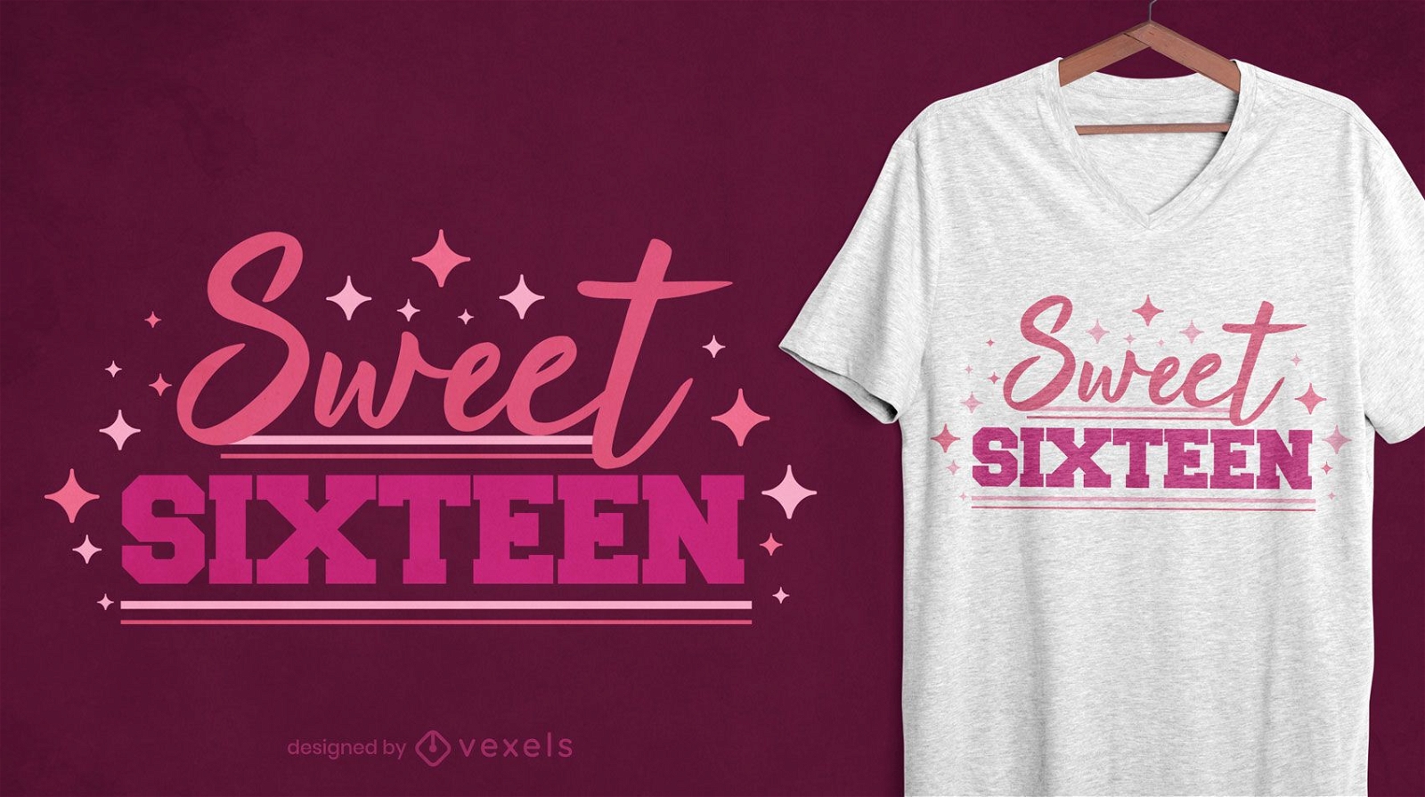 Design de t-shirt Sweet Sixteen Quote