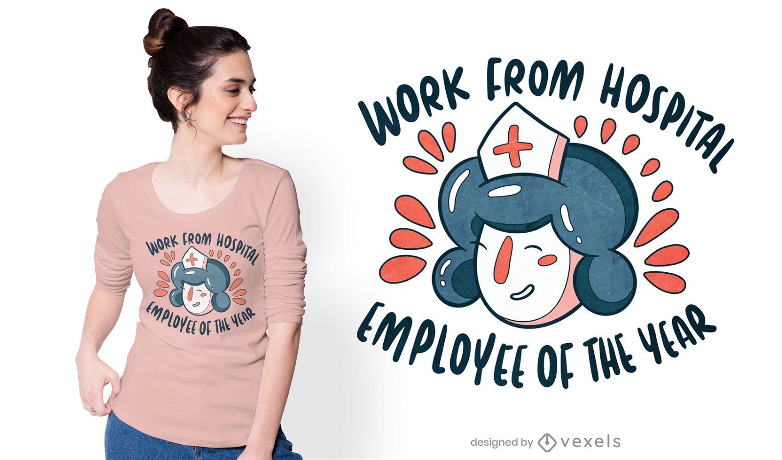 Design de t-shirt de ano novo para enfermeira