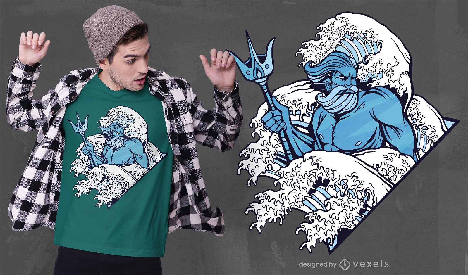 Poseidon god t-shirt design