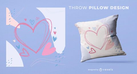 Hearts throw pillow design Hearts throw pillow design